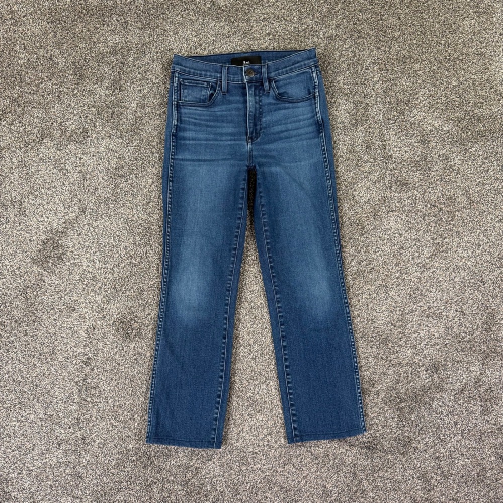 3x1 NYC Straight Leg Fit Jeans Womens 25 Blue Denim Casual Work Office USA Made